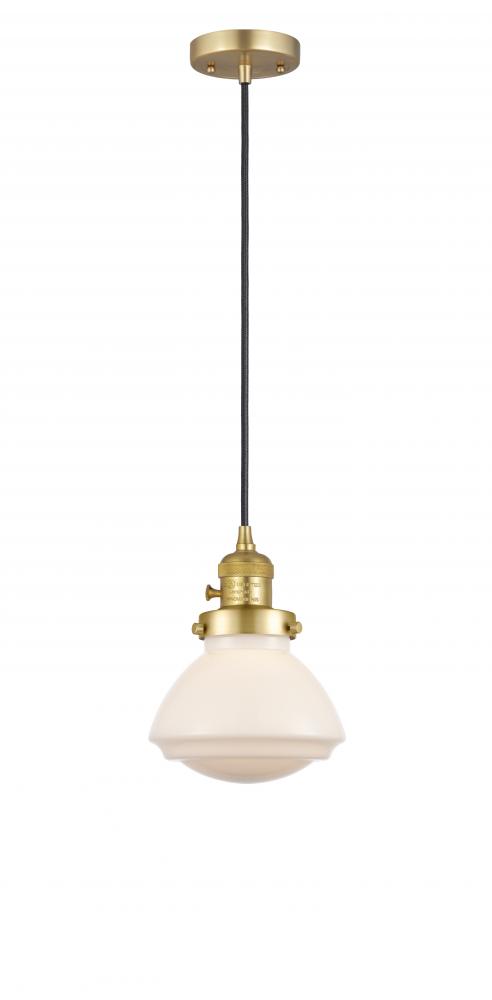 Olean - 1 Light - 7 inch - Satin Gold - Cord hung - Mini Pendant