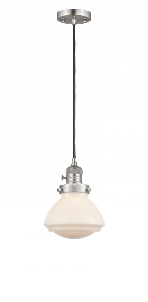 Olean - 1 Light - 7 inch - Brushed Satin Nickel - Cord hung - Mini Pendant