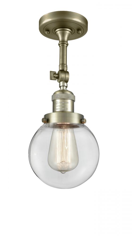 Beacon - 1 Light - 6 inch - Antique Brass - Semi-Flush Mount