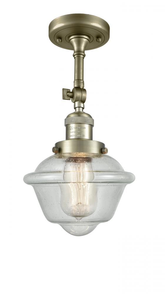 Oxford - 1 Light - 7 inch - Antique Brass - Semi-Flush Mount