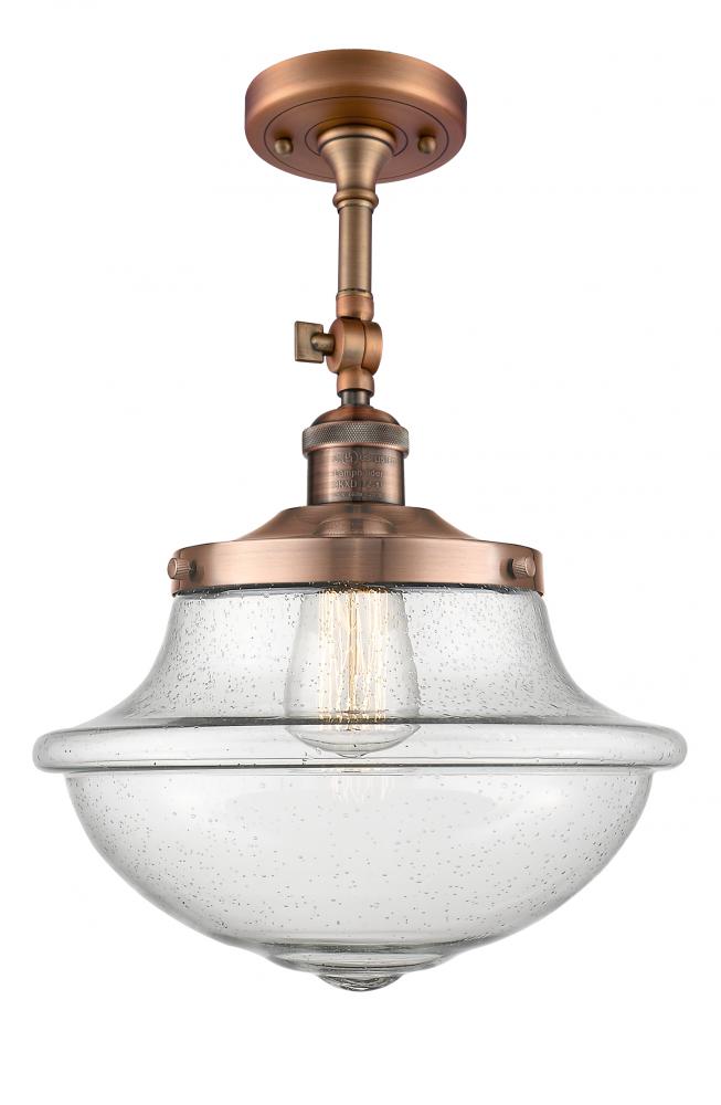 Oxford - 1 Light - 12 inch - Antique Copper - Semi-Flush Mount