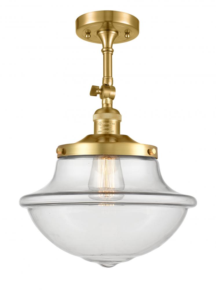 Oxford - 1 Light - 12 inch - Satin Gold - Semi-Flush Mount