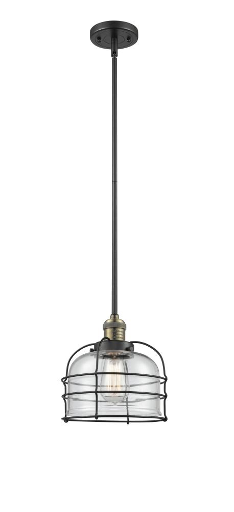 Bell Cage - 1 Light - 9 inch - Black Antique Brass - Stem Hung - Mini Pendant