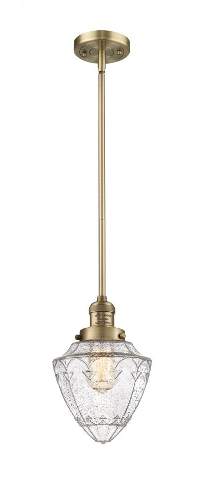 Bullet - 1 Light - 7 inch - Brushed Brass - Stem Hung - Mini Pendant