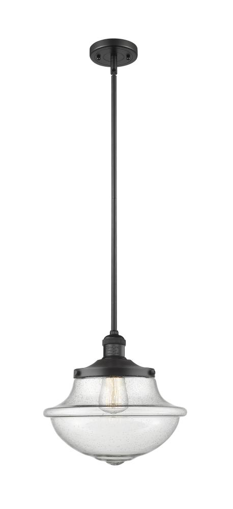 Oxford - 1 Light - 12 inch - Matte Black - Stem Hung - Mini Pendant