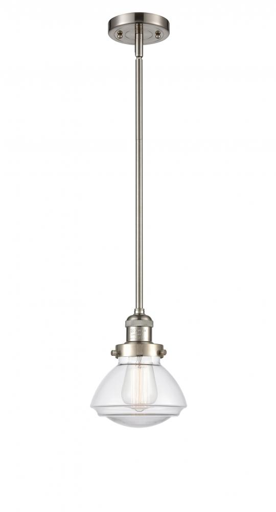 Olean - 1 Light - 7 inch - Brushed Satin Nickel - Stem Hung - Mini Pendant