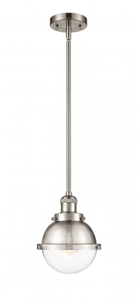 Hampden - 1 Light - 7 inch - Brushed Satin Nickel - Stem Hung - Mini Pendant