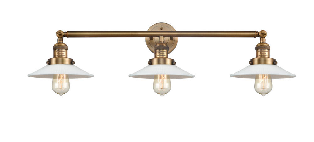 Halophane - 3 Light - 33 inch - Brushed Brass - Bath Vanity Light