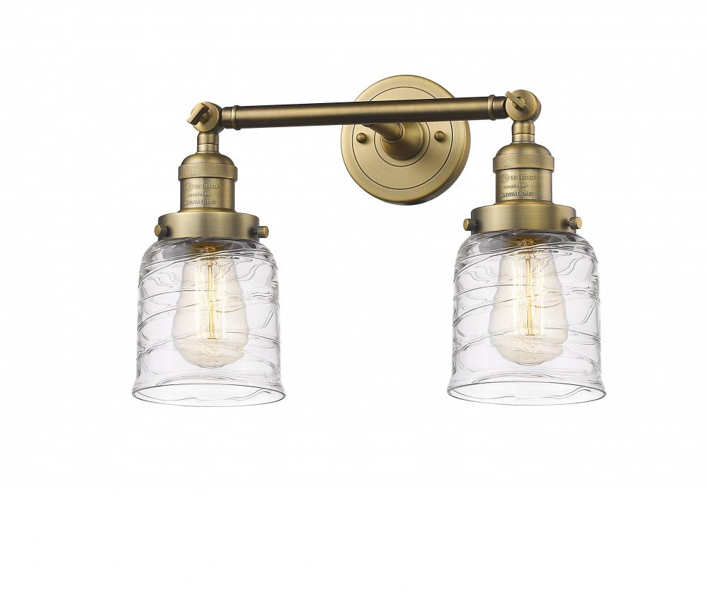 Bell - 2 Light - 16 inch - Brushed Brass - Bath Vanity Light