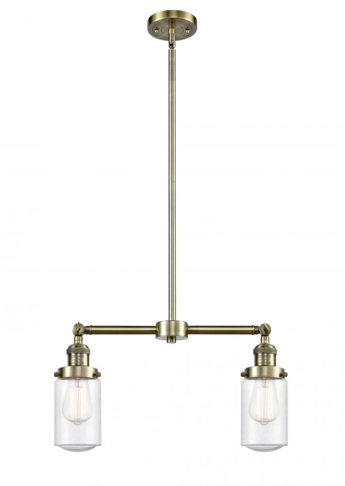 Dover - 2 Light - 21 inch - Antique Brass - Stem Hung - Island Light