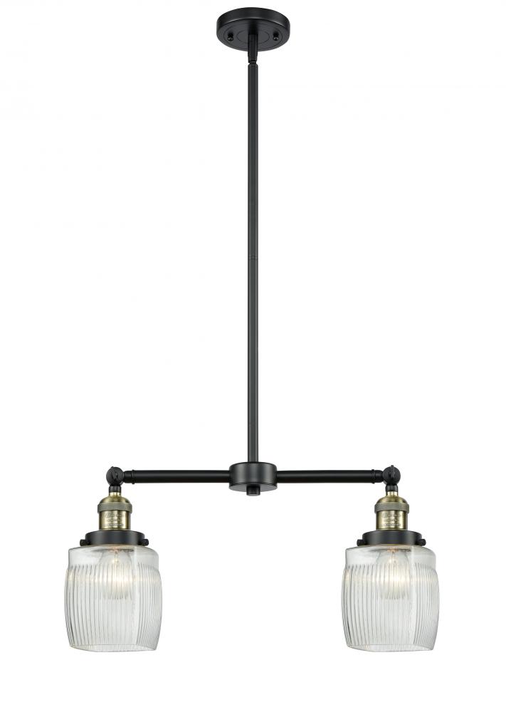 Colton - 2 Light - 22 inch - Black Antique Brass - Stem Hung - Island Light