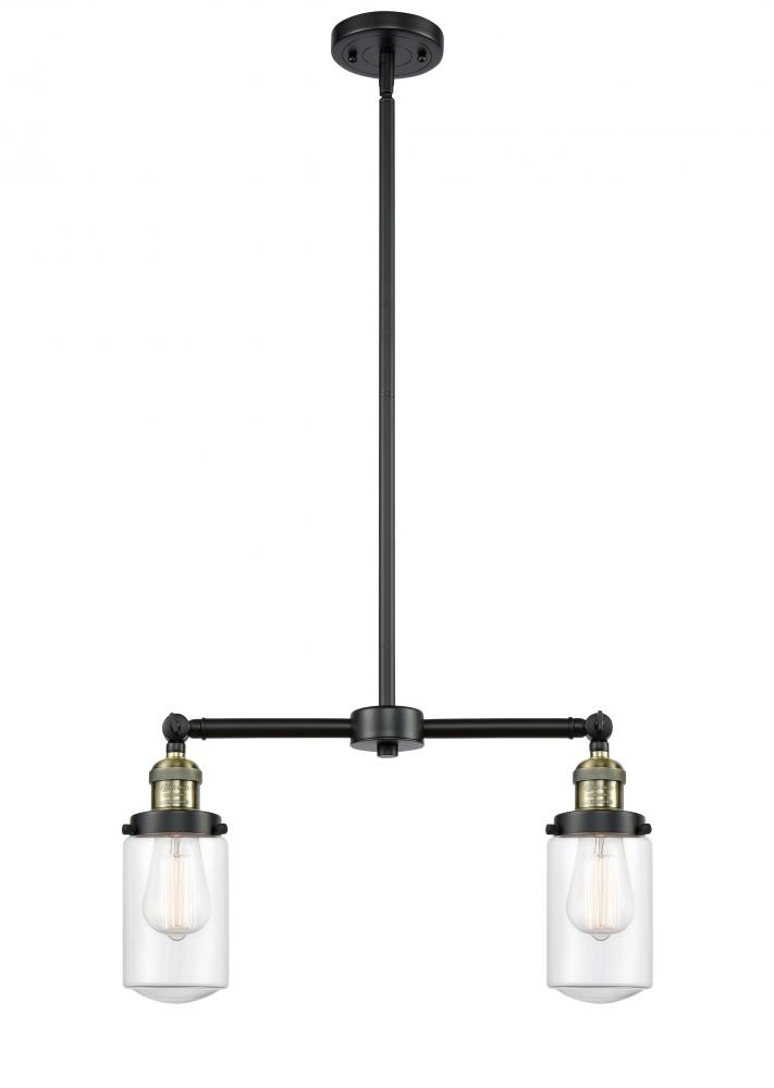 Dover - 2 Light - 21 inch - Black Antique Brass - Stem Hung - Island Light