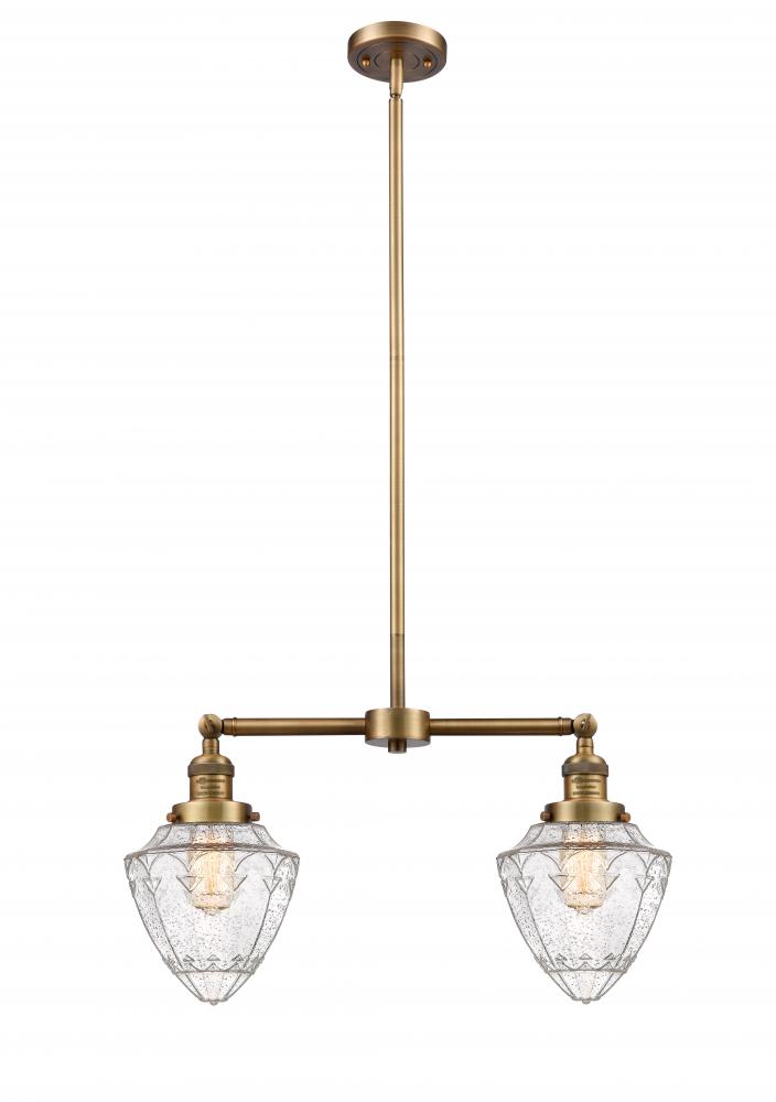 Bullet - 2 Light - 24 inch - Brushed Brass - Stem Hung - Island Light