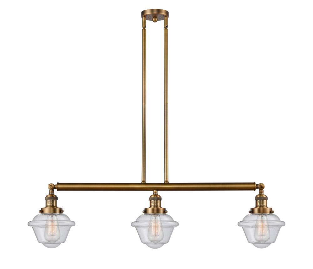 Oxford - 3 Light - 40 inch - Brushed Brass - Stem Hung - Island Light