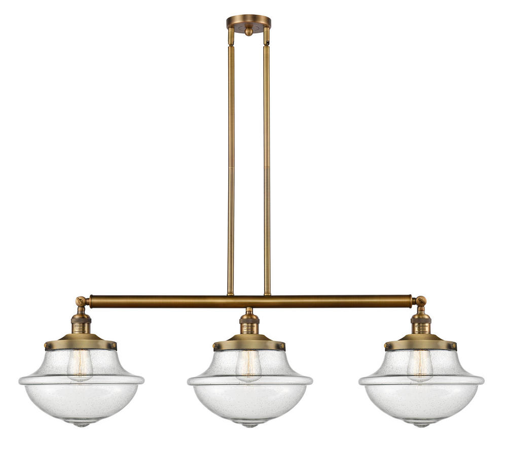 Oxford - 3 Light - 42 inch - Brushed Brass - Stem Hung - Island Light