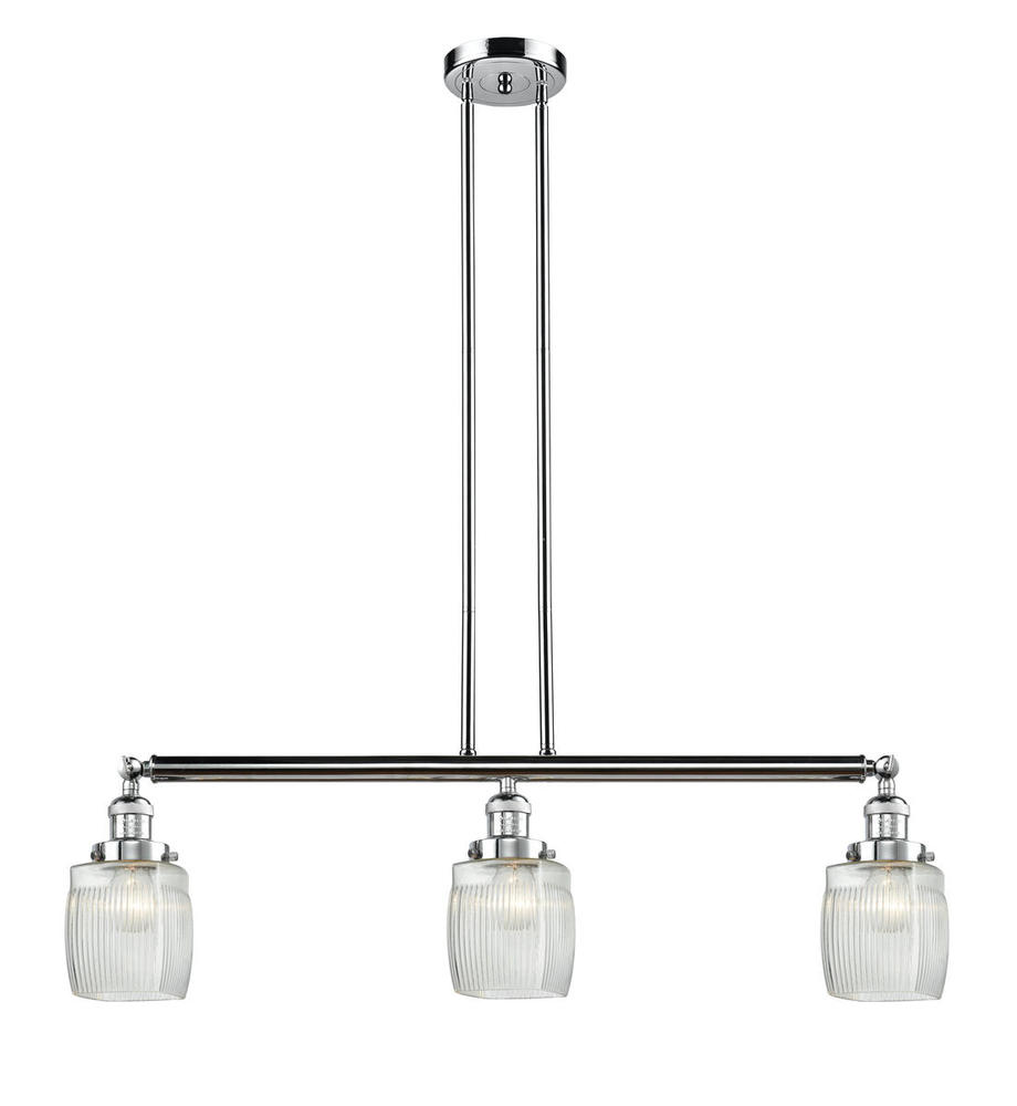 Colton - 3 Light - 38 inch - Polished Chrome - Stem Hung - Island Light