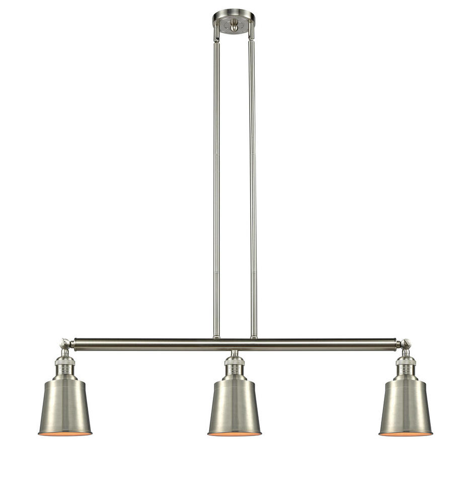 Addison - 3 Light - 38 inch - Brushed Satin Nickel - Stem Hung - Island Light