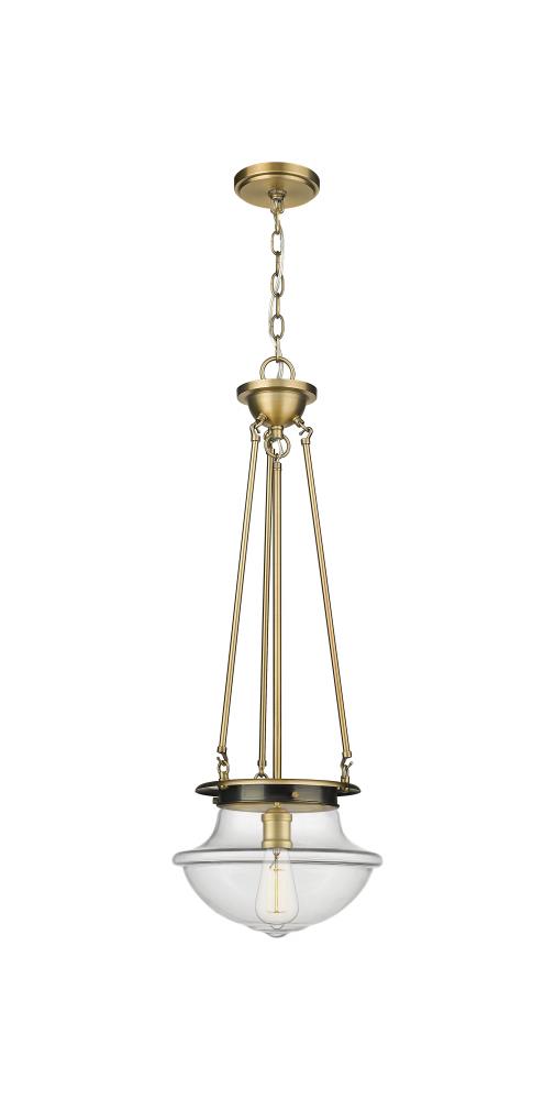 Oxford - 1 Light - 12 inch - Brushed Brass - Pendant