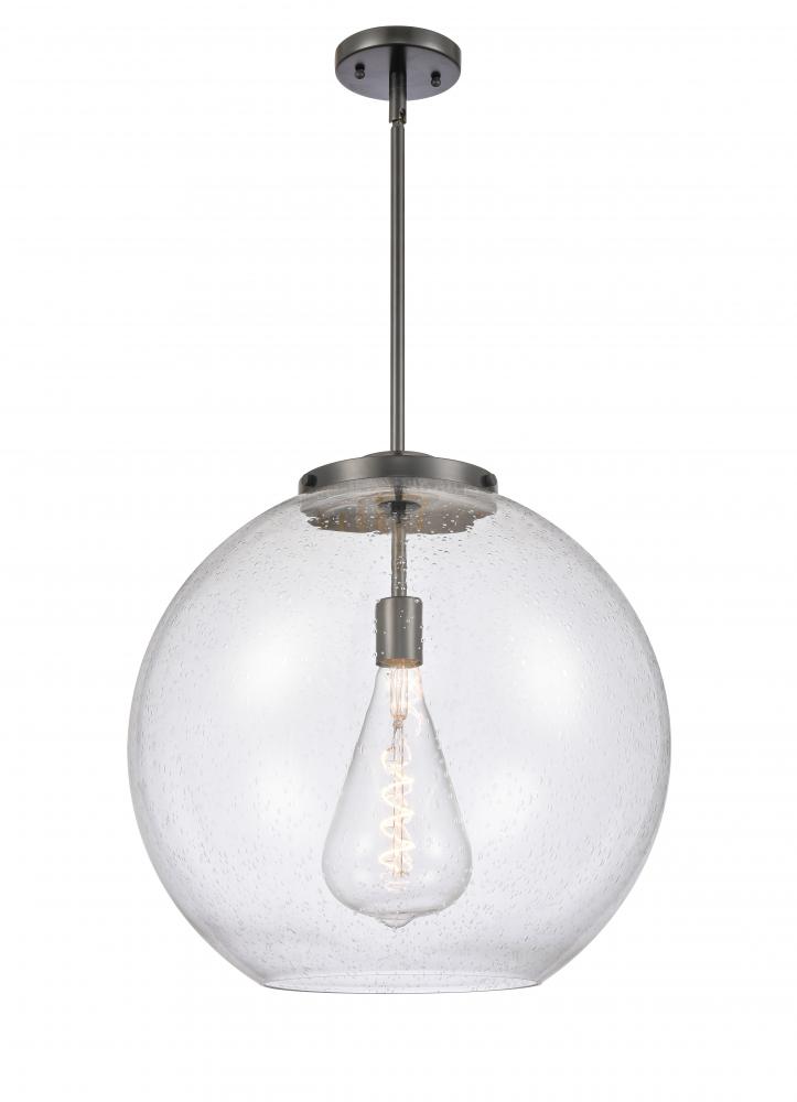 Athens - 1 Light - 18 inch - Matte Black - Stem Hung - Pendant