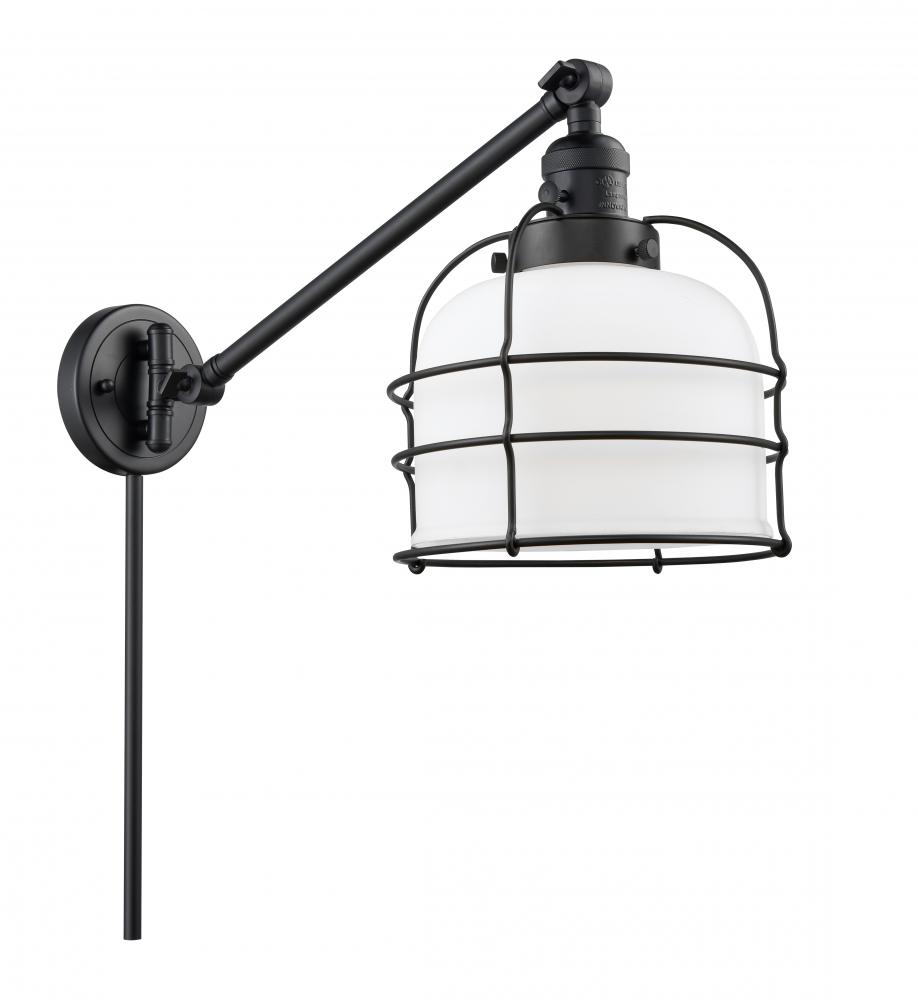 Bell Cage - 1 Light - 8 inch - Matte Black - Swing Arm