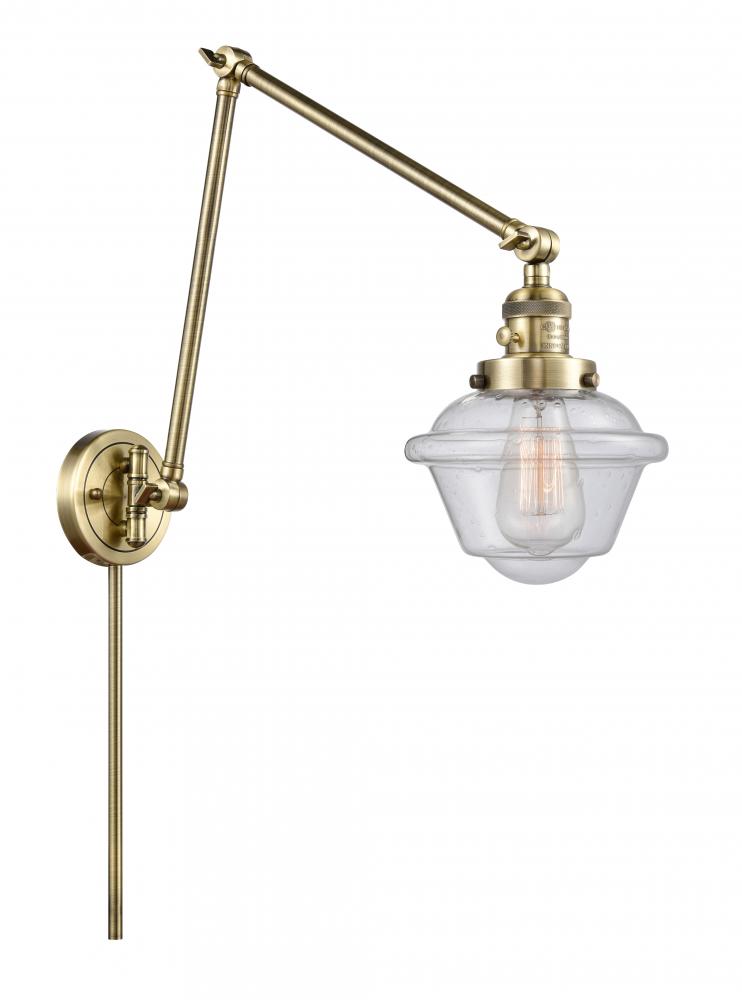 Oxford - 1 Light - 8 inch - Antique Brass - Swing Arm