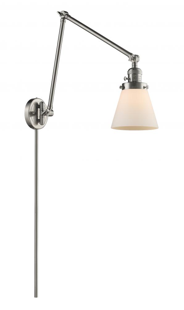 Cone - 1 Light - 8 inch - Brushed Satin Nickel - Swing Arm