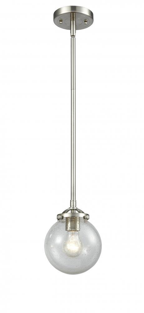 Beacon - 1 Light - 6 inch - Brushed Satin Nickel - Cord hung - Mini Pendant