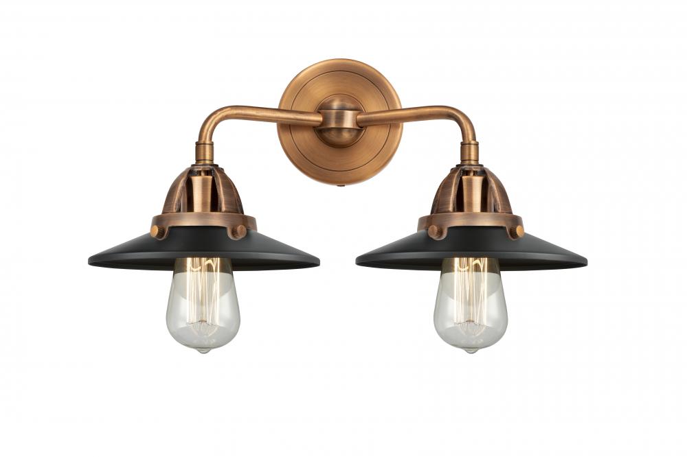 Railroad - 2 Light - 16 inch - Antique Copper - Bath Vanity Light