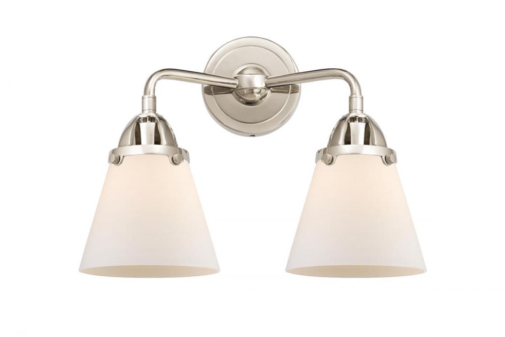 Cone - 2 Light - 14 inch - Polished Nickel - Bath Vanity Light