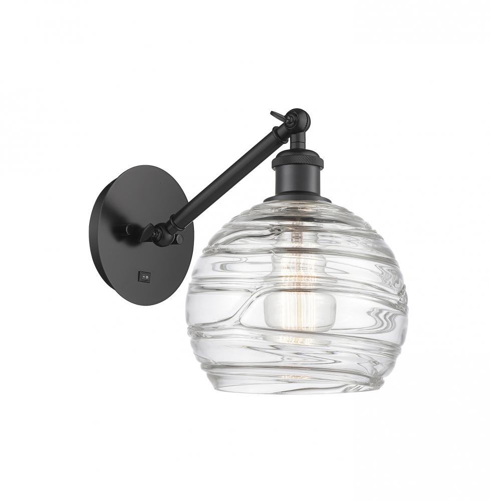 Athens Deco Swirl - 1 Light - 8 inch - Matte Black - Sconce