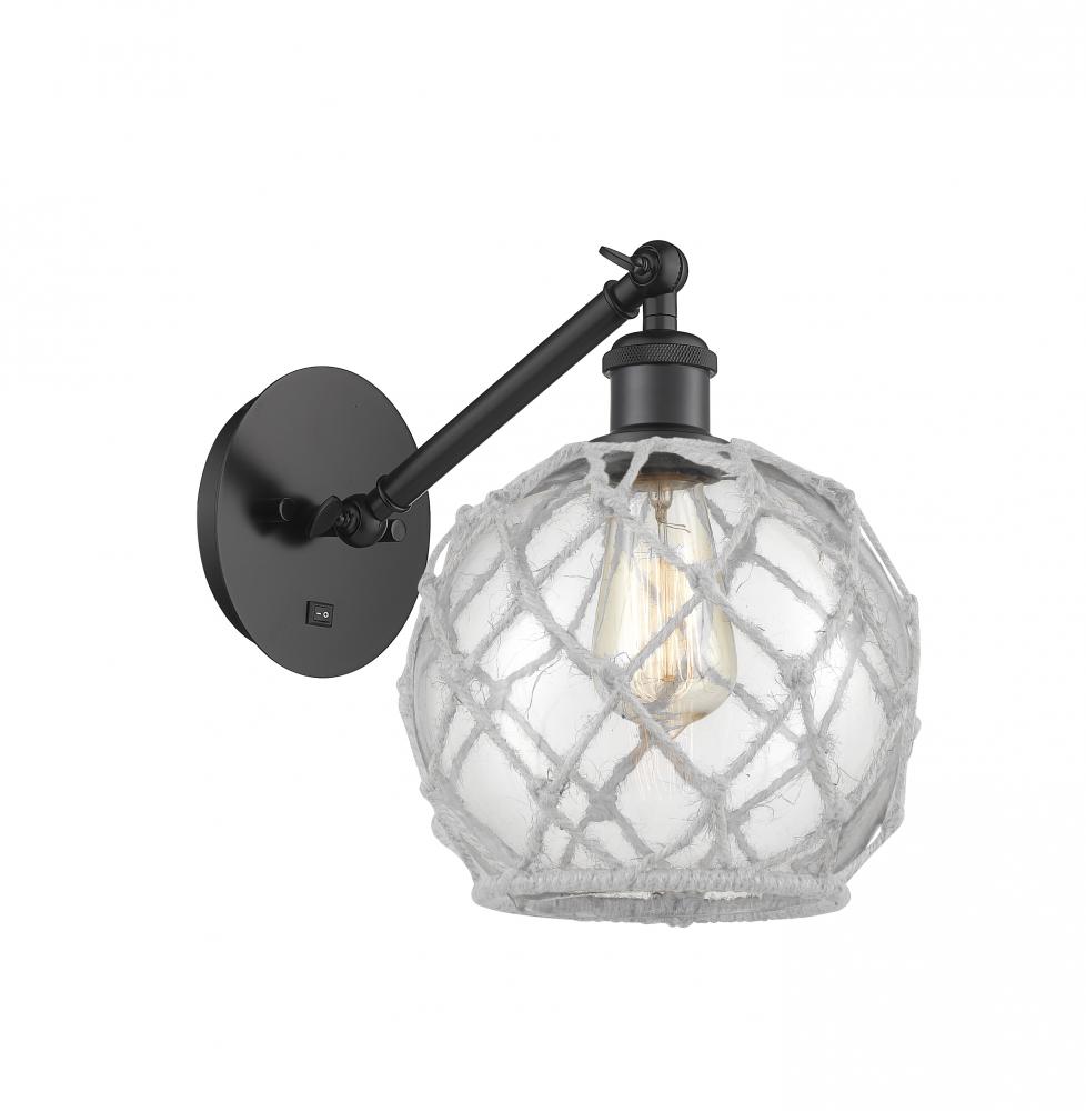 Farmhouse Rope - 1 Light - 8 inch - Matte Black - Sconce