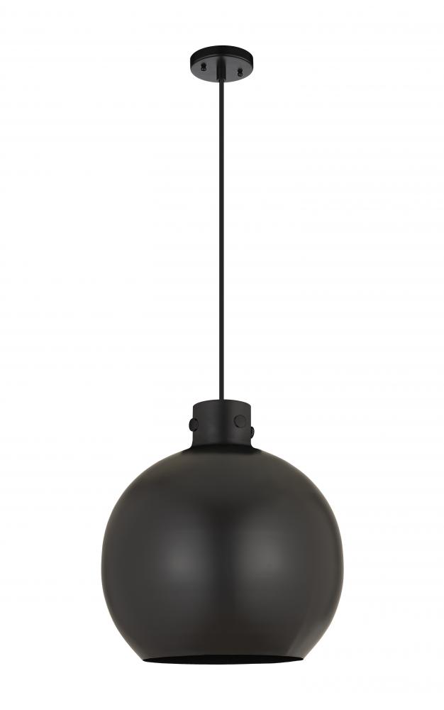 Newton Sphere - 1 Light - 16 inch - Matte Black - Cord hung - Pendant