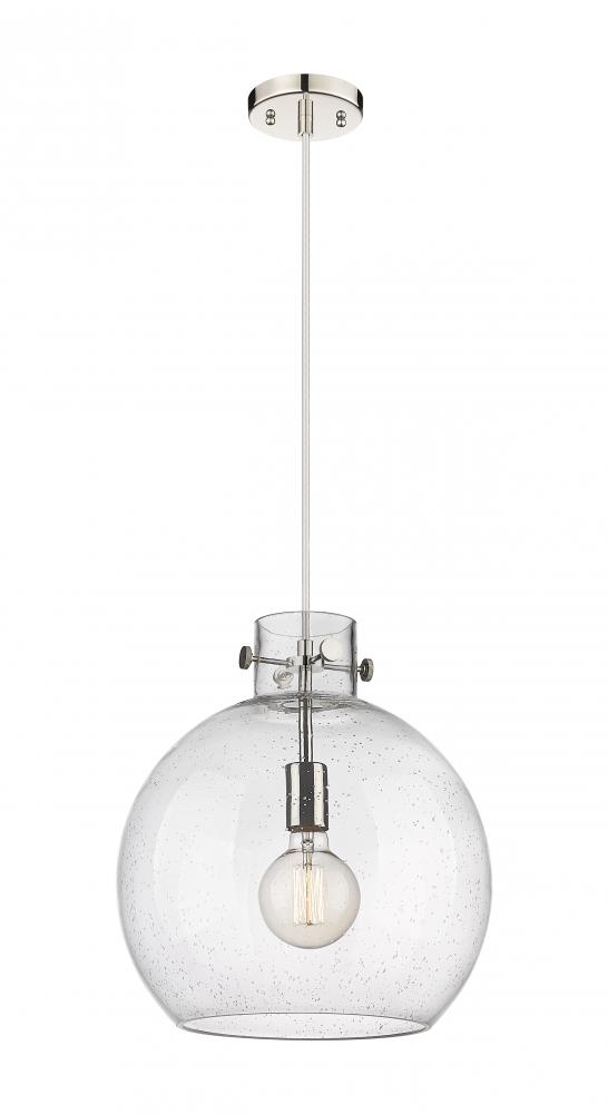 Newton Sphere - 1 Light - 14 inch - Polished Nickel - Cord hung - Pendant