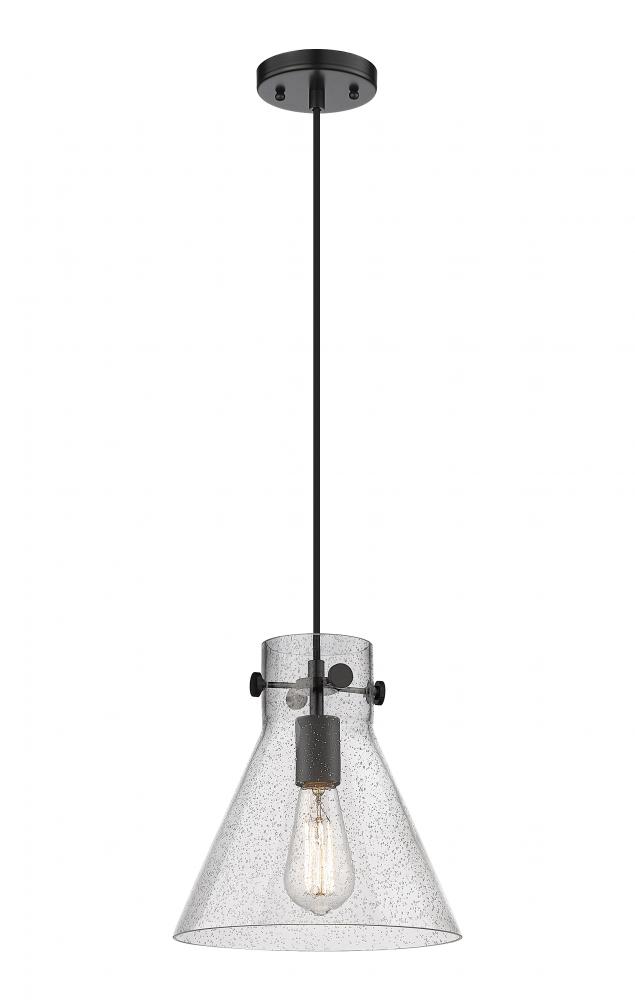 Newton Cone - 1 Light - 10 inch - Matte Black - Cord hung - Pendant