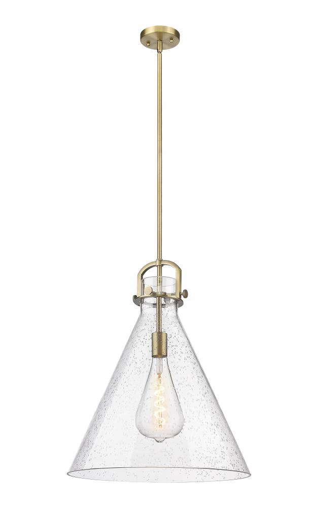 Newton Cone - 1 Light - 18 inch - Brushed Brass - Pendant