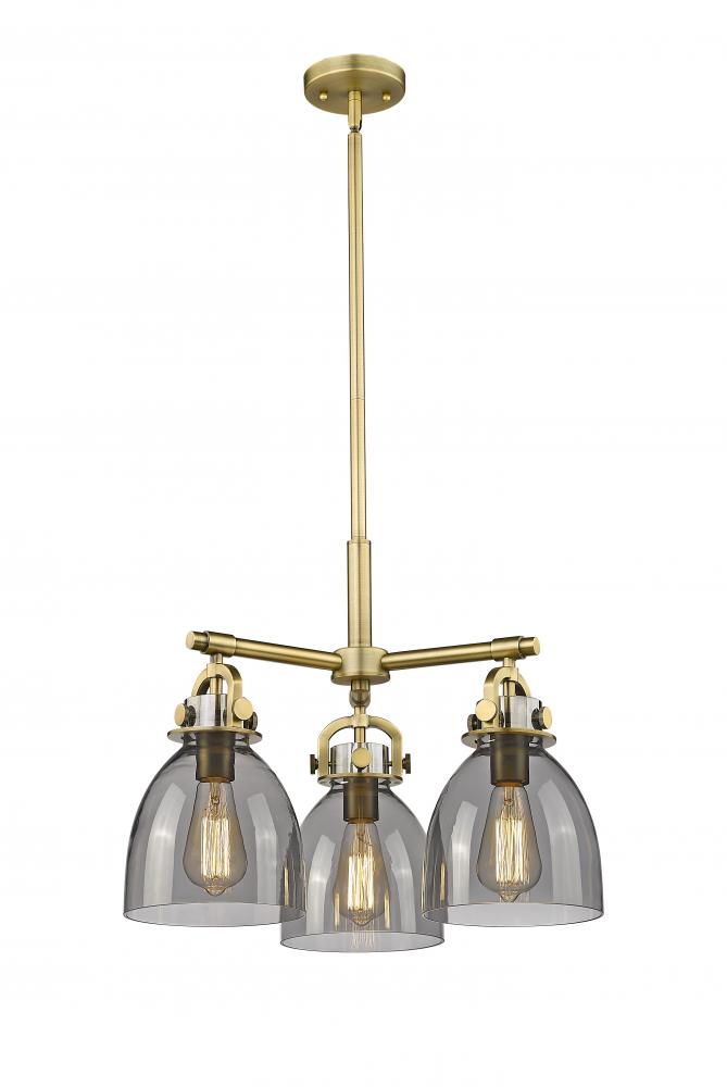 Newton Bell - 3 Light - 21 inch - Brushed Brass - Pendant