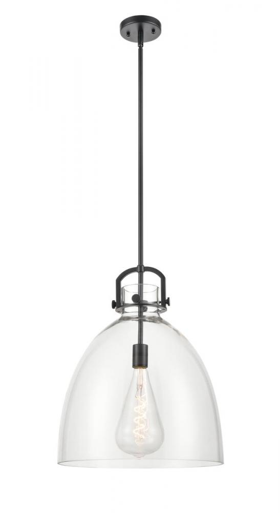 Newton Bell - 1 Light - 16 inch - Matte Black - Cord hung - Pendant