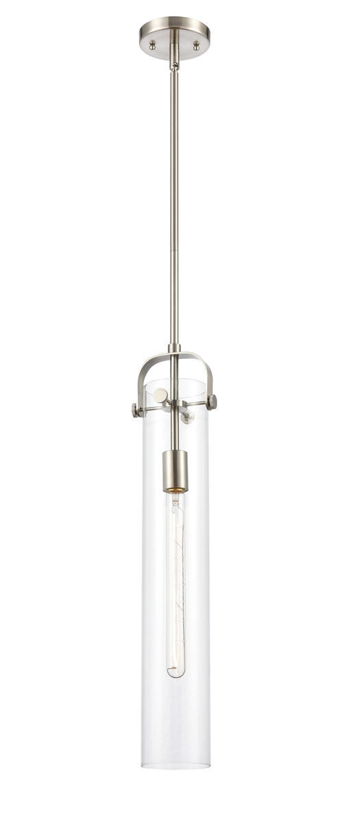 Pilaster - 1 Light - 4 inch Glass - Brushed Satin Nickel - Cord hung - Mini Pendant