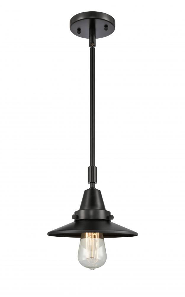 Railroad - 1 Light - 8 inch - Matte Black - Mini Pendant