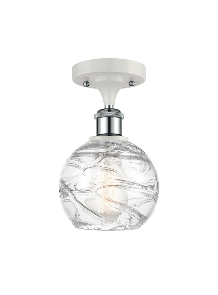 Athens Deco Swirl - 1 Light - 6 inch - White Polished Chrome - Semi-Flush Mount