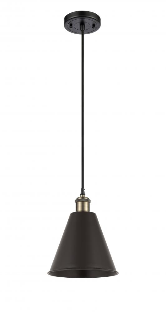 Berkshire - 1 Light - 8 inch - Black Antique Brass - Cord hung - Mini Pendant