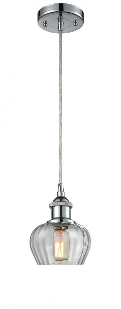 Fenton - 1 Light - 7 inch - Polished Chrome - Cord hung - Mini Pendant