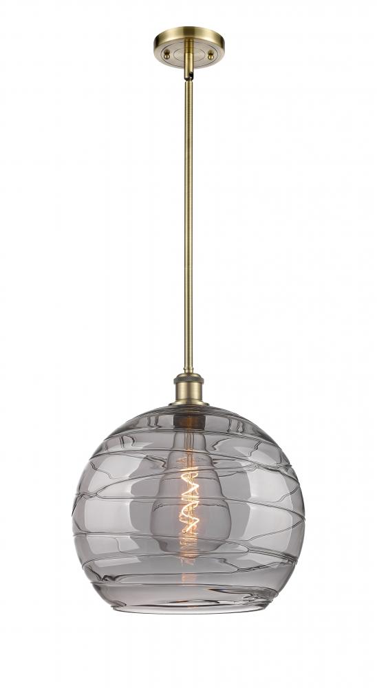 Athens Deco Swirl - 1 Light - 14 inch - Antique Brass - Pendant