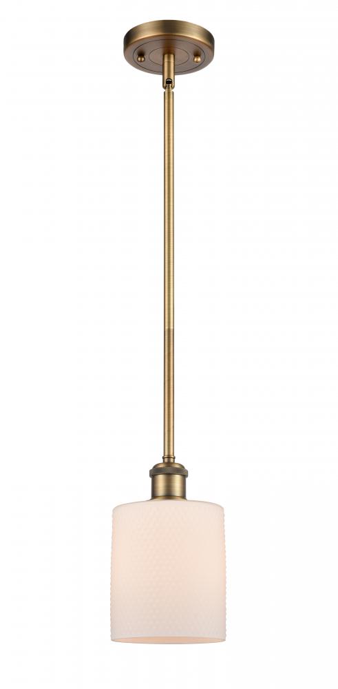 Cobbleskill - 1 Light - 5 inch - Brushed Brass - Mini Pendant