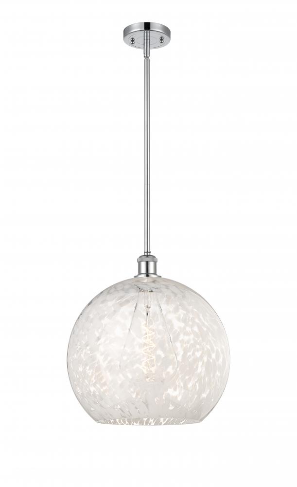 White Mouchette - 1 Light - 14 inch - Polished Chrome - Pendant