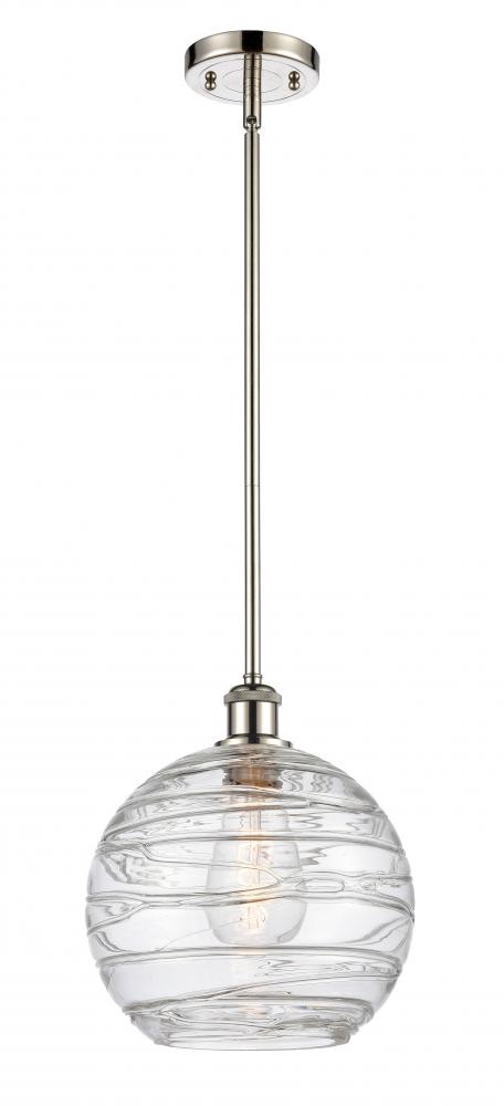 Athens Deco Swirl - 1 Light - 10 inch - Polished Nickel - Mini Pendant