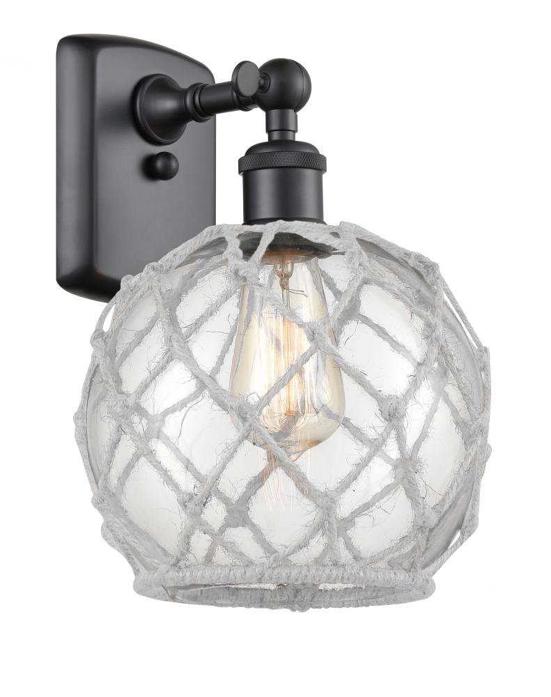 Farmhouse Rope - 1 Light - 8 inch - Matte Black - Sconce