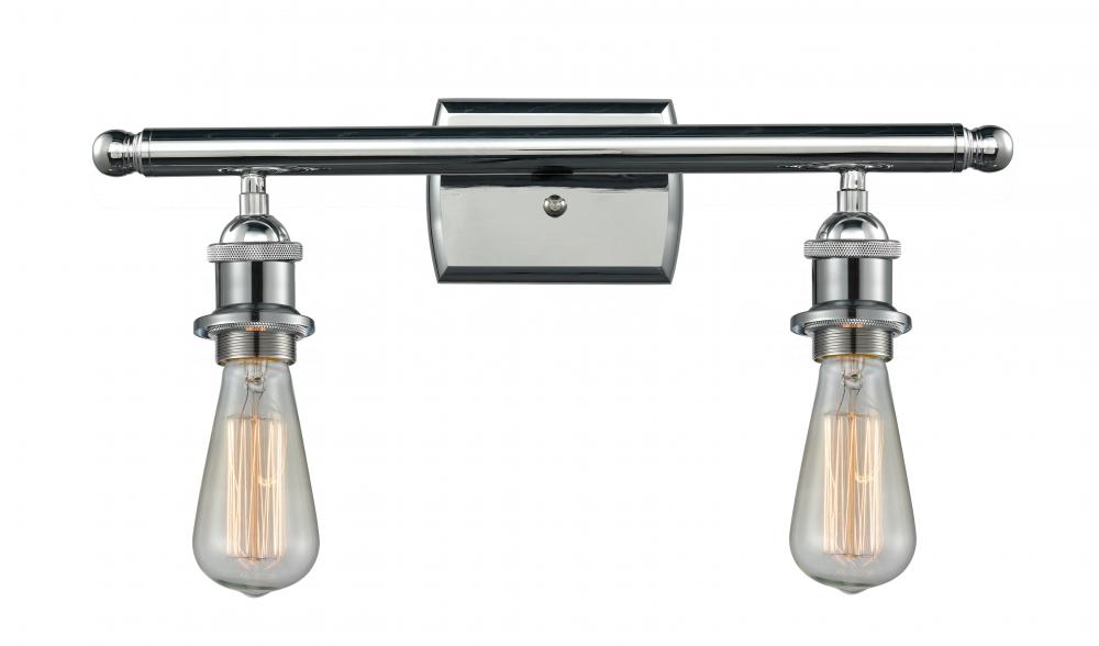 Bare Bulb - 2 Light - 16 inch - Polished Chrome - Bath Vanity Light