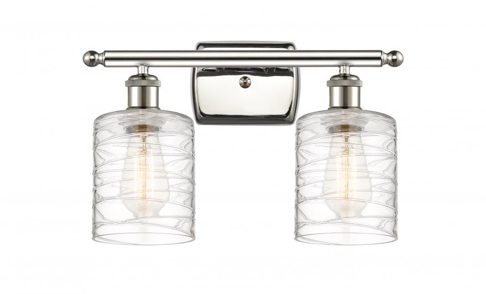 Cobbleskill - 2 Light - 15 inch - Polished Nickel - Bath Vanity Light