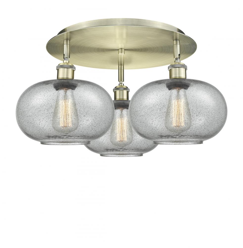 Gorham - 3 Light - 21 inch - Antique Brass - Flush Mount